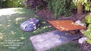 Cortenstahl Garage Fur Rasenroboter Video Rasenroboter Rasenmaher Roboter Garage Roboter