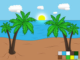 Setelah menyimak cara dasar menggambar itu dia 15 gambar pantai yang bisa dijadikan contoh menggambar pemandangan bagi anak yang tentunya disesuikan dengan ide dan kreativitas. Lukisan Pemandangan Alam Yang Mudah Di Gambar Cikimm Com