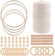 Bohemian macrame wall hanging diy craftsy outdoor tv. Wall Hangers Knitting Gukasxi 218yard 3mm 100 Natural Cotton Macrame Rope With Wooden Sticks Rings Beads Metal Dream Catcher Rings Crafts Macrame Supplies For Diy Plant Hangers Macrame Cord Kit Arts Crafts
