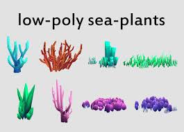Seaweed Coral Underwater Plant Aquatic 3d Model Low Poly Max Obj Fbx Mtl Tga 1 Underwater Plants Underwater Sea Plants