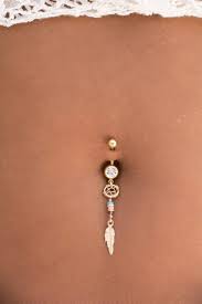 Gift Idea Gold Boho Chic Dream Catcher Belly Button Ring Etsy Belly Piercing Jewelry Belly Button Piercing Jewelry Belly Button Rings