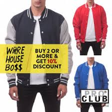 Details About Proclub Pro Club Mens Casual Varsity Jackets Two Toned Baseball Jersey Jackets