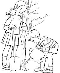 There's no better cure for cabin fever than printing and coloring our free coloring pages for kids. Kids Planting A Tree Coloring Page Free Printable Coloring Pages For Kids