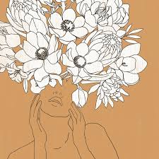 Maybe you would like to learn more about one of these? Head Of Flowers Women Flower Art Abstract Woman Print Line Art Etsy In 2021 Line Art Drawings Flower Art Drawings