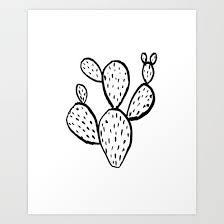 Black And White Cactus Drawing Cactus Minimal Modern Black And White Art Decor Painting Trendy Hipster Southwest Desert Gifts Art Print Art Decor White Art Art Gift