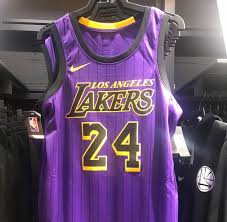 The design also included the letters m, d, and e. Def Pen Hoops On Twitter Purple Pinstripes For The Lakers City Edition Jerseys