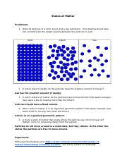 Contains links to quickly access the simulations and multiple screenshots from the simulations to assist students. Worksheet 1 Docx States Of Matter Phet States Of Matter Predictions 1 Draw 10 Particles Of A Solid Liquid And Gas Substance Your Drawing Should Course Hero