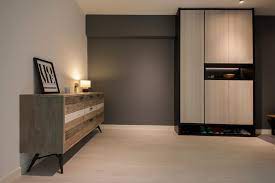 You can stack two of these cabinets on top of each other to double your storage space. Suspended Shoe Cabinet Interior Design Singapore Interior Design Ideas