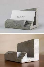 By adhering to business card best practices, while thinking outside of the box, you'll have a business card that stands up to modern expectations. Modern Architectural Concrete Business Card Holder Perfect Office Desk Accessory For Men Ad Furniture Design Modern Office Furniture Modern Concrete Crafts