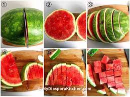 While cut watermelon will last for 1 to 2 days on the counter before it can go bad if you store it properly. How To Cut Watermelon Into Triangles Sticks Or Cubes My Diaspora Kitchen