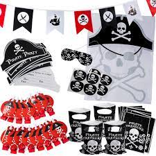 A wide variety of birthday invite templates for celebrating that special milestone moment!. Pirate Party Supplies For Kids Birthday Set For 16 Guests Pirate Party Decorations Pirate Party Favors Pirate Party Decorations By Tigerdoe Amazon In Toys Games