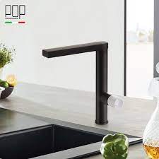 Like other kitchen spigots, a modern black kitchen faucet provides the convenient functionality of a sprayer and flow control. Pop Modern Kitchen Sink Faucet Single Handle Contemporary Matte Black And Chrome Kitchen Faucet Mixer Tap Faucet Mixer Tap Mixer Tapkitchen Faucet Aliexpress