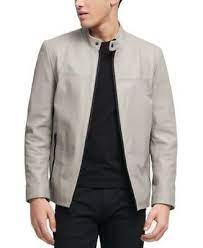 Dkny Mens Jacket Beige Size 2xl Small Snap Collar Racer Dkny Mens Racer Jacket Mens Jackets