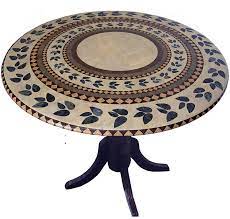 Improvements vinyl elastic table cover small round. Atlantis Mosaic Pattern Round 36 Inch To 48 Inch Elastic Edge Fitted Vinyl Table Cover Vinyl Table Covers Dining Table Cloth Mosaic Table