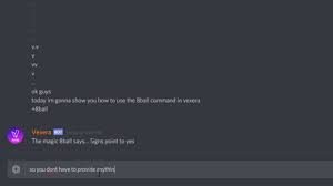 How To Use The 8ball Command In Vexera Youtube Type +help for a list of commands. how to use the 8ball command in vexera