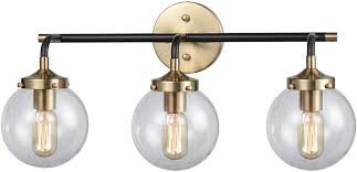 Find bathroom vanity lighting at wayfair. Elk Lighting 14428 3 Vanity Light Matte Black Antique Gold Amazon Com