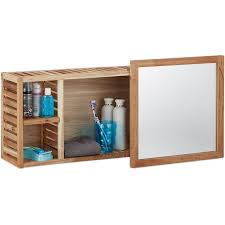 Sie haben im badezimmer nicht viel platz, aber keine lust, deshalb auf einen schicken hochschrank zu verzichten? Wandregal Mit Spiegel Walnuss Verschiebbarer Spiegel Geoltes Holz 80 Cm Breit Besonders Furs Badezimmer Natur 4100206424061