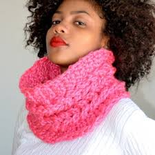 Pink Cabled Cowl