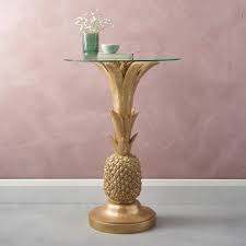 The pineapple (ananas comosus) is a tropical plant with an edible fruit and the most economically significant plant in the family bromeliaceae. Pineapple Glass Top Side Table By All Things Brighton Beautiful Notonthehighstreet Com