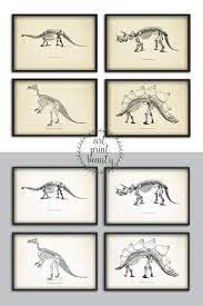 Dinosaur Print Set Of 4 Dinosaur Skeleton Fossil Book Plate Etsy In 2021 Dinosaur Room Decor Dinosaur Decor Dinosaur Boys Room