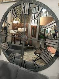 Amelie Mirrored Xxl 60 Aged Metal Round Wall Roman Clock Farmhouse Industrial 792977064191 Ebay Small Room Interior Clock Wall Decor Clock Decor