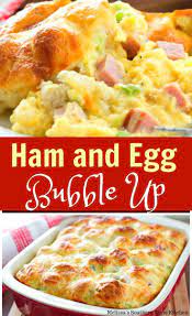 Ham And Egg Bubble Up Breakfast Brunch Ham Eggs Breakfastbake Holiday Christmas Thanskgiving Recipes Leftover Ham Recipes Breakfast Recipes Casserole
