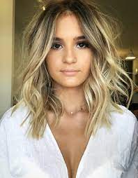 Pinterest Deborahpraha Messy Waves Medium Length Hair Style With Blonde Highlights Hairstyles Hair Styles Medium Hair Styles Hair Lengths