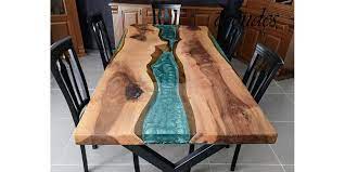 When making an diy epoxy table, we use knotted poplar veneer and plywood. Epoxy Table Decor River Dining Table Office Desk Live Edge