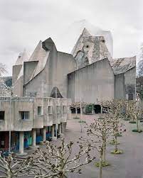 Gottfried böhm's brutalist church of the pilgrimage in neviges is a crystalline mountain that features sharp angles and rough concrete. Gottfried Bohm Pilgrimage Church Wallfahrtsdom Sosbrutalism