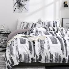 King bed duvet cover set. Black Gray White Art Abstract Watercolor Bedding Duvet Cover Set King Soft Microfiber Breathable Comfortable With Zipper Closure Walmart Canada