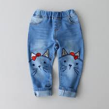 Calça Jeans Para Bebe De 0 A 3 Meses Feminina Barato Moda Bordado Bonito Dos Desenhos Animados Gato Criancas Trouses Calca Jeans Nova Primavera Outono Cri Calcados De Bebe Criancas Estilosas Fashion Kids