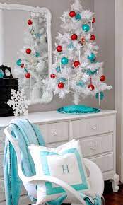 88 beautiful christmas tree decorating ideas 88 photos. The Yellow Cape Cod White Christmas Tree Decorations Turquoise Christmas Christmas Room
