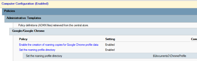 Google Chrome User Settings With Roaming Profiles Active Directory Gpo