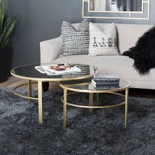 For more compact spaces, choose from our range of stylish nests. Corbel Modern Round Metal And Glass Nesting Coffee Table Set 36 X 26 In Gold W Modern Living Room Other By Studio Designs