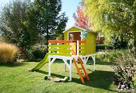 J'ai malheureusement commander un portique balançoire et toboggan. Cabane Enfant Bois Soulet Lison Et Terrasse Bac Et Toboggan Castorama