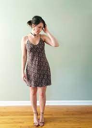 Vintage black yellow floral patterned grunge dress pockets size m 10 12. The Sadie Slip Dress Five Ways Pattern Scout Studio