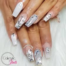 Acrylic Black And Clear Nails Christmas White Nails Beauty Hacks Nails Powder Nails White Nails