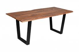 Esstische aus holz oder massivholz sind zeitlos. Esstisch Baumkante Massiv Sheesham Holz Naturfarben 140 X 80 Schwarz Hero