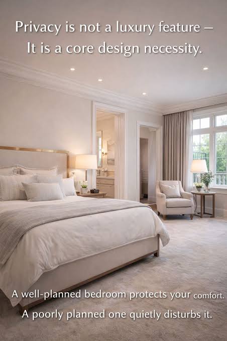 🔥 Bedroom Privacy Rules In residential design, comfort is not defined by luxury finishes or large room sizes alone. True comfort often comes from something less visible but deeply felt — privacy.