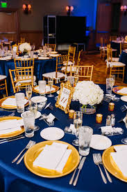 Navy Blue Gold And White Wedding Hyatt Regency Clearwater Beach Wedding Table Decorations Blue Blue Wedding Decorations Blue Wedding Receptions