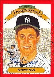Amazon.com: Steve Sax autographed baseball card (New York Yankees) 1990  Donruss Diamond Kings #2
