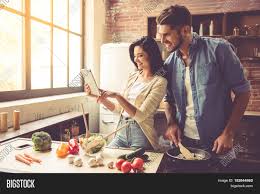 Football is the only sport that. Young Couple Kitchen Image Photo Free Trial Bigstock