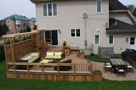 The railings and lattice, all made of cedar, create a. Traditional Deck Traditional Terrace Montreal Houzz Ie