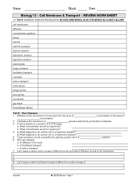 Use answers only one time. Worksheet Cell Membrane Review Worksheet Osmosis Cell Membrane