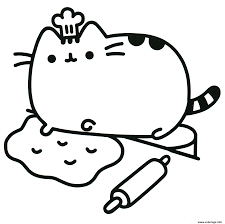 coloriage pusheen the cat chef cook a imprimer paginas para colorir da disney desenhos fofos de chauve-souris