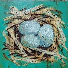 Mixed Media Nest Collage Art Mixed Media Mixed Media Art Journaling Mixed Media Canvas