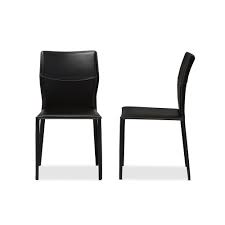 Pu leather dinning chairs with oak legs high back,black/brown dining room modern. Baxton Studio Asper Modern And Contemporary Black Leather Upholstered Dining Chair Interior Express