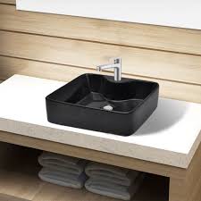 Bathroom Sink Basin Black Faucet Hole Artistic Ceramic Washroom Overflow Vessel Ebay Ceramic Bathroom Sink Square Bathroom Sink Bathroom Sink
