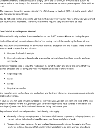 If you lease a car that you use in your business, you can deduct your car expenses using the standard mileage rate or the actual expense method. Claiming An Income Tax Deduction For Motor Vehicle Expenses Pdf Free Download