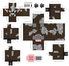 Papercraft Cow With Horns Minecraft Mobs Minecraft Printables Minecraft Crafts